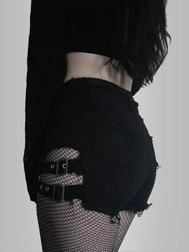 Buckle Strap Shorts Gothic skirt