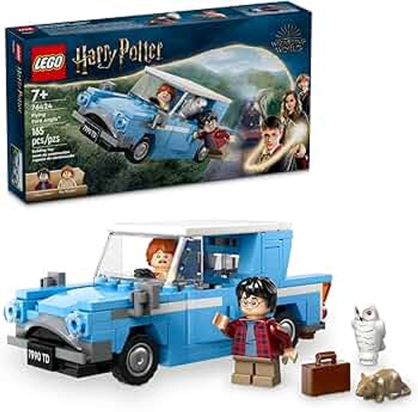 LEGO Harry Potter Flying Ford Anglia, Buildable Car Toy with 2 Minifigures for Role Play, Fantasy Playset for Kids, Harry Potter Car, Gift for Boys, Girls and Any Fan Ages 7 and Up, 76424