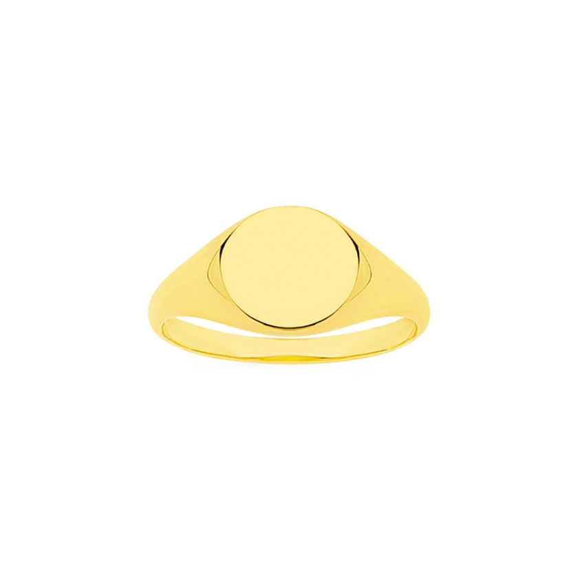 9ct Gold Plain Round Signet Ring | Prouds