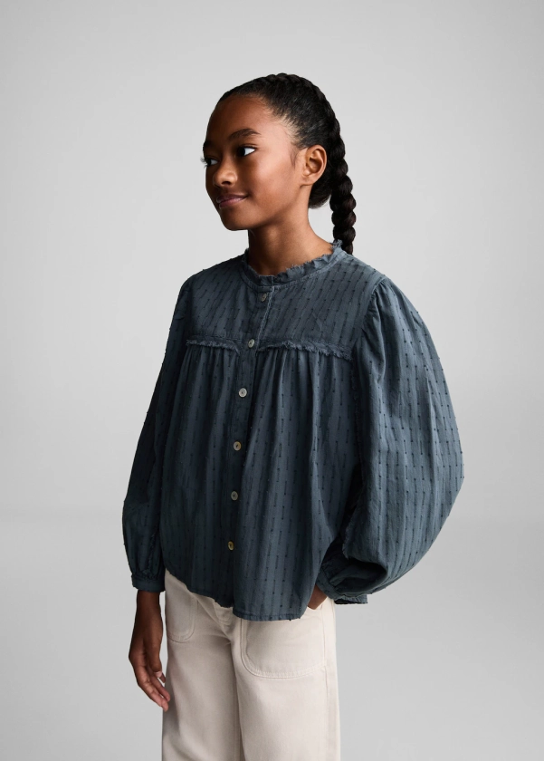 Blouse détails brodés - Enfants | MANGO France métropolitaine