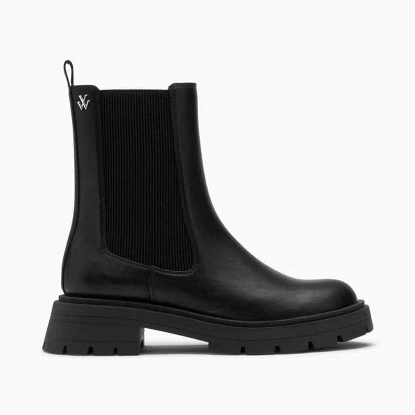 Bottines Chelsea Phoebe noires à semelle oversize