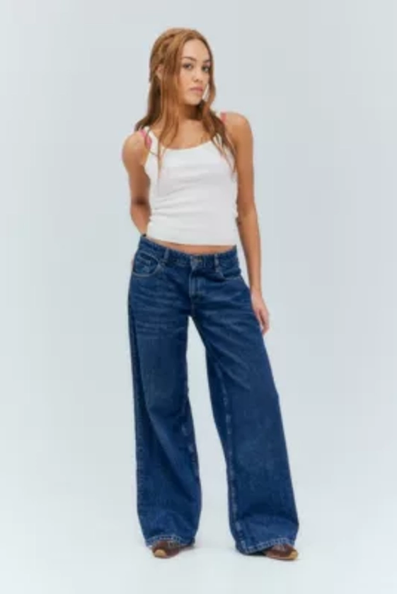 Motel Indigo Extra-Wide Low-Rise Jeans