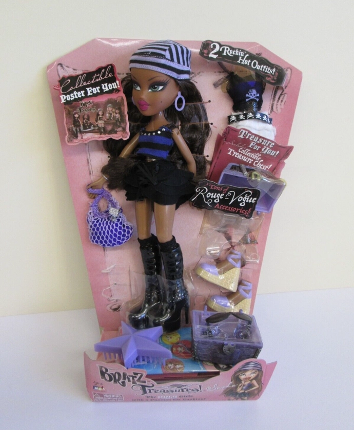 Bratz Treasures Sasha Doll on Backing Card. No box. ( please read ).
