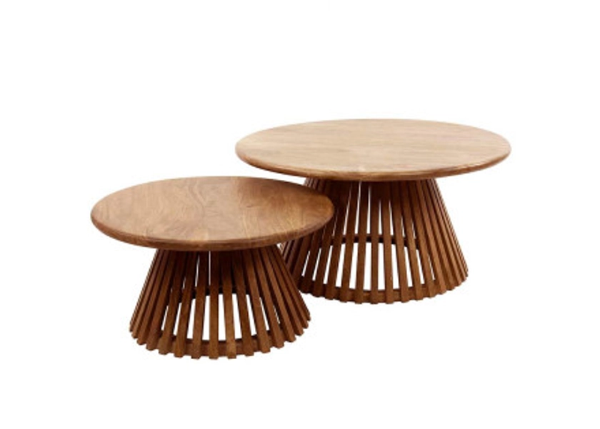 Kerala - lot de 2 tables basses - bois massif de manguier