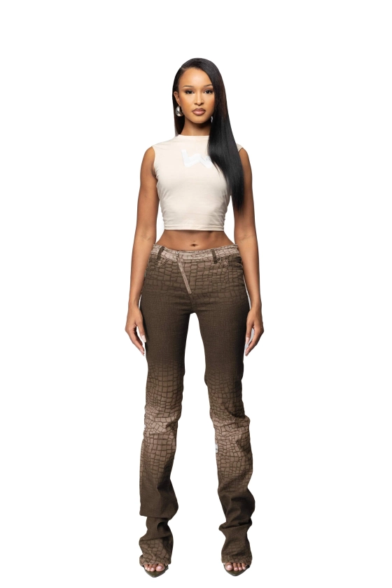 DAPHNE JEANS- BROWN