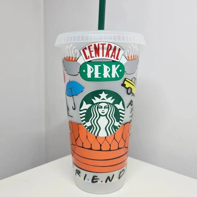 Personalised Friends Starbucks Cup, Central Perk, Cold Cup, Gift, Birthday, Lobster, Taxi, Pivot