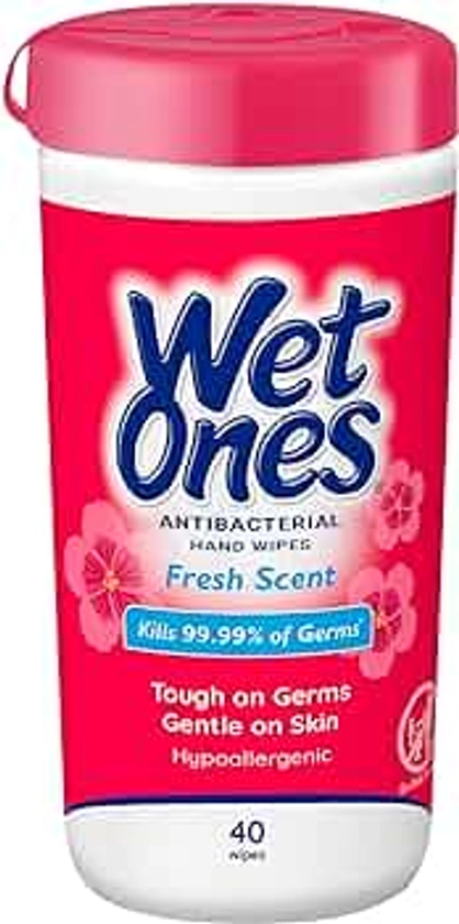 Wet Ones Antibacterial Hand Wipes, Fresh Scent Wipes | Antibacterial Wipes, Hand Sanitizer Wipes, Wet Ones Wipes, 40 ct. Canister