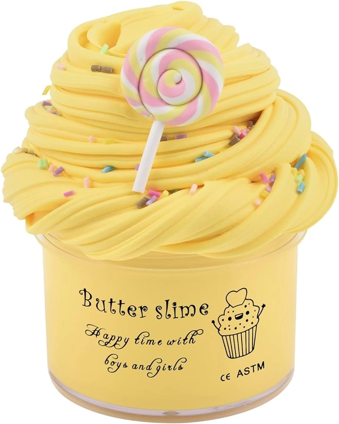 Amazon.com: Lollypop Butter Slime, Yellow Scented Slime, Stress Relief Toy for Girls and Boys, for Kids Education, Party Favor, Super Soft and Non-Sticky(7oz 200ML) : Toys & Games