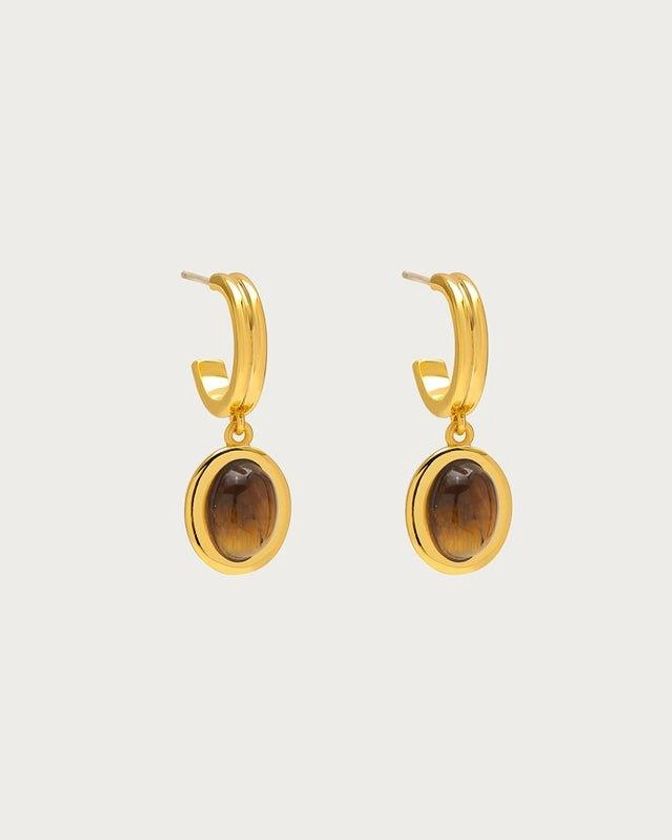 Devon Earrings in Tiger's Eye | En Route Jewelry | En Route Jewelry