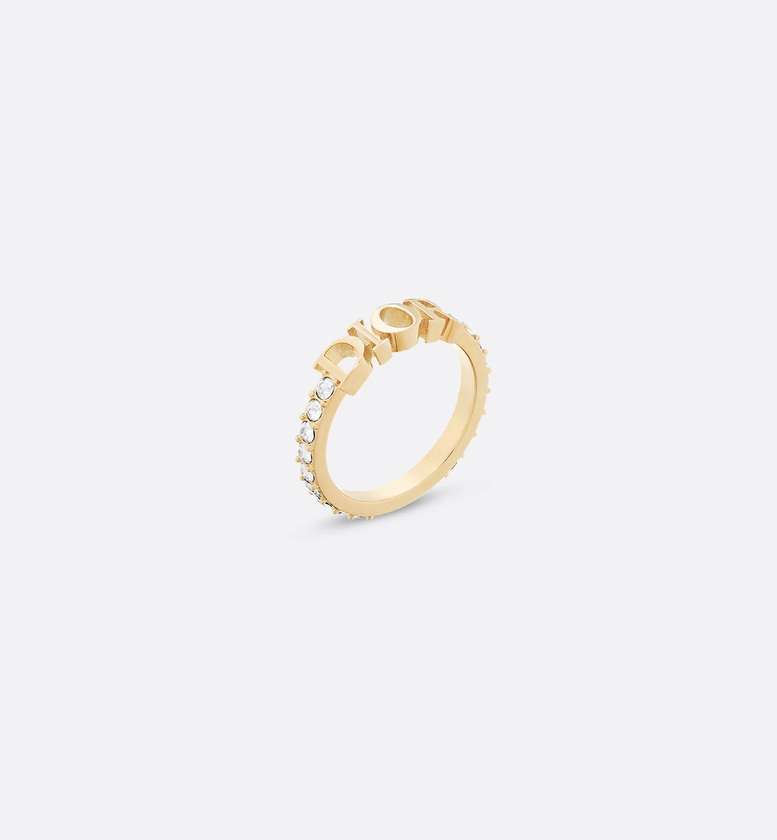 Dio(r)evolution Ring Gold-Finish Metal and White Crystals | DIOR