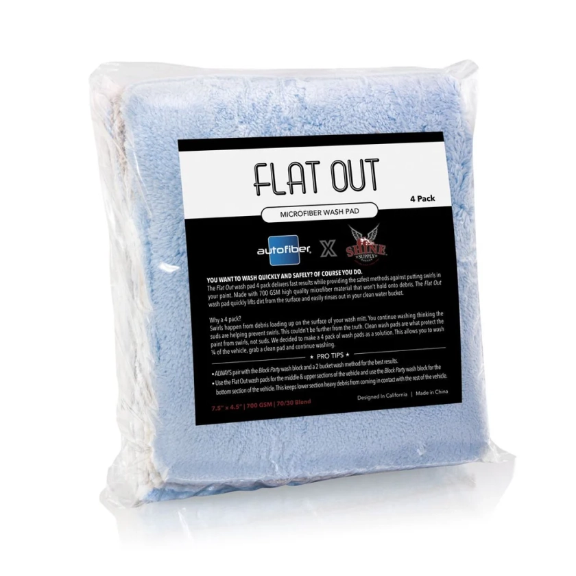 AUTOFIBER | Flat Out Microfiber Wash Pad - 4 Pack