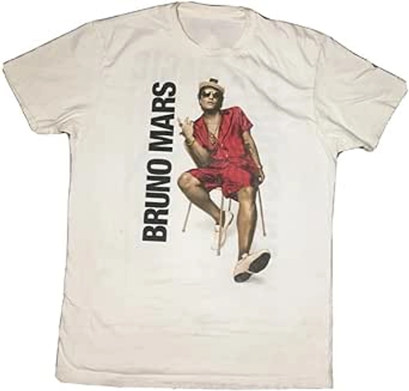 HAOTIEN Bruno Mars 24k Magic World Tour 2017 T-Shirt Mens White : Amazon.co.uk: Fashion