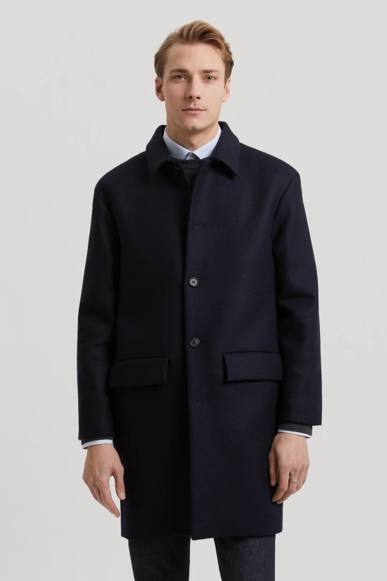 Dark Navy Wool Coat | Recycled Wool Outerwear - ASKET