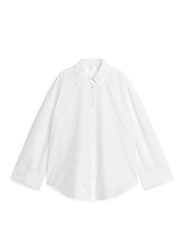 Straight Cut Poplin Shirt - White - ARKET WW