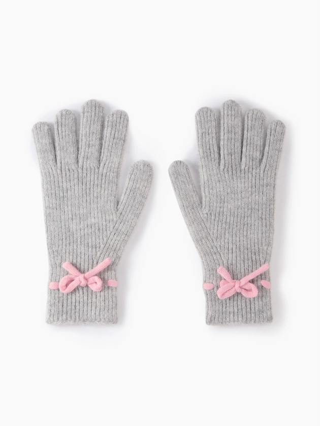 Acrylic Fiber BOWKNOT KNITTED GLOVES For Coffee Shop Daily Casual Date School Work