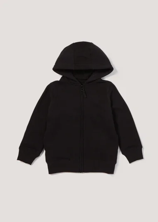 Kids Black Zip Up School Hoodie (3-13yrs)