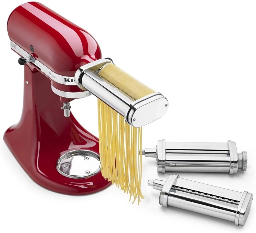 Amazon.com: KitchenAid KSMPRA Stand Mixer Attachment Pasta Roller & Cutter, 3-Piece Set, Stainless Steel: Home & Kitchen