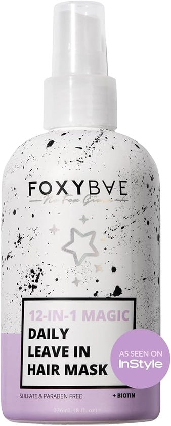 FoxyBae Hair Mask for Dry Damaged Hair and Growth - Overnight Hair Mask Treatment with Biotin & Shea Moisture - 8 Oz, Leave-in Conditioner Spray