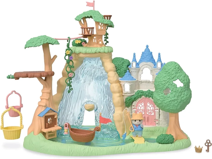 Epoch Sylvanian Families Family Trip, Home (Secret Forest Big Waterfall), Co-75 ST Mark Certified, For Ages 3 and Up, Japanese Toy Awards 2023