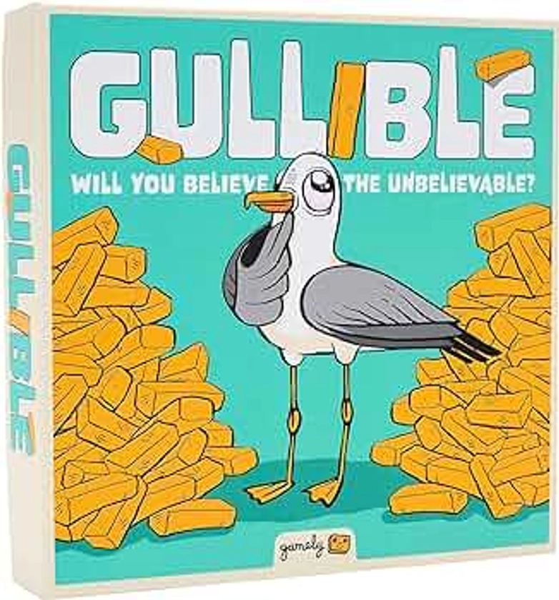 Gullible: The hilarious team game of creativity, bluffing and astonishing facts. Will you fool your family and friends or believe the unbelievable?