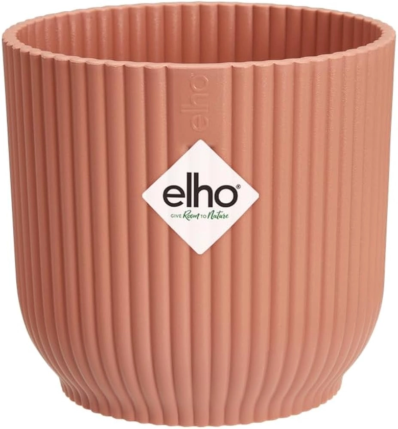 Elho Vibes Fold Rond Mini 7 - Pot De Fleurs pour Intérieur - Plastique 100% recyclé - Ø 7.0 x H 6.5 cm - Rose/Rose Poudré
