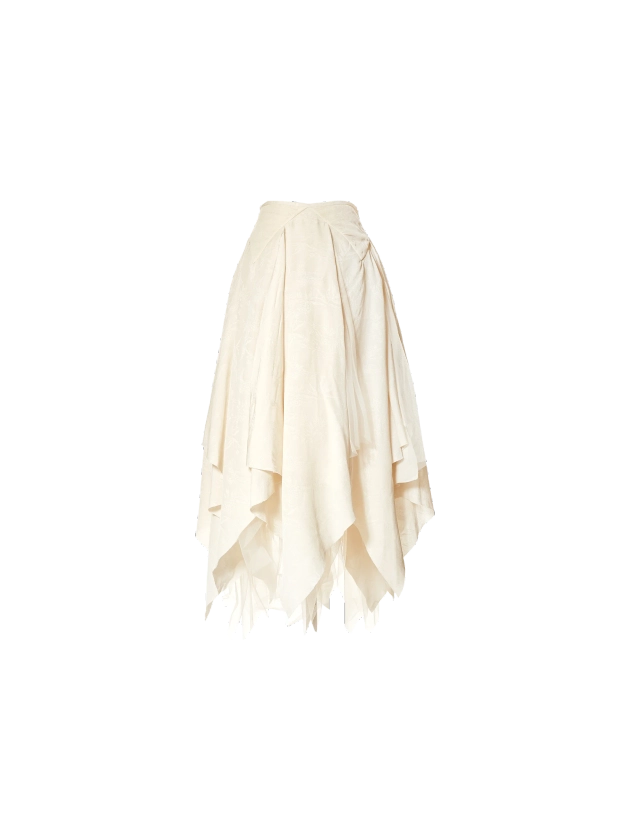 White Layered Sarees Skirt