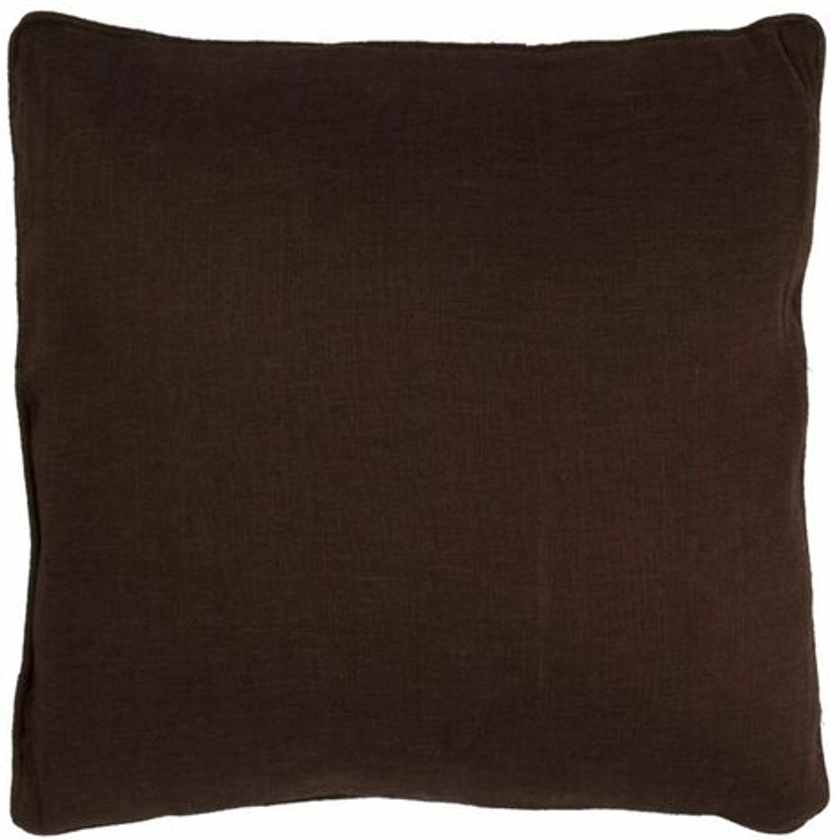 TRIBU - Coussin en jute et coton chocolat 38x38