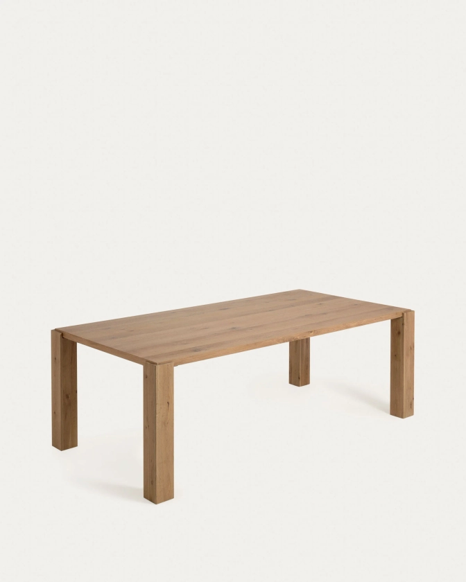 Table Deyanira en contreplaqué de chêne et pieds en bois de chêne 220 x 110 cm | Kave Home