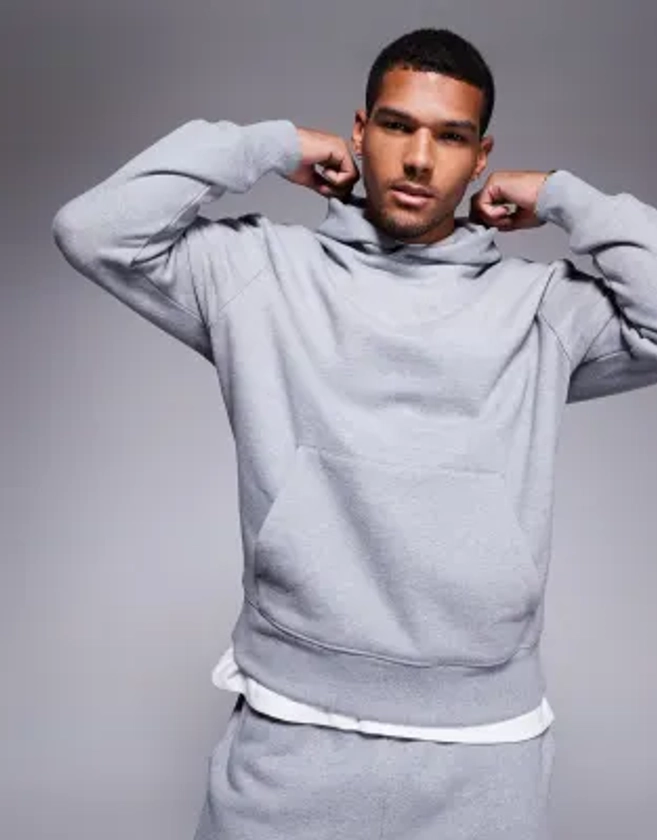 ASOS DESIGN premium heavyweight oversized hoodie 400gsm in grey marl