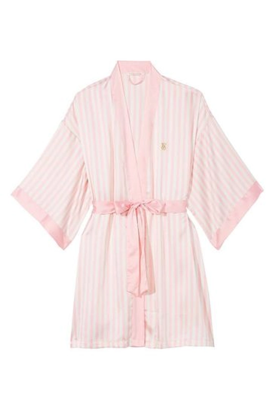 Victoria's Secret Pink Iconic Stripe Satin Robe