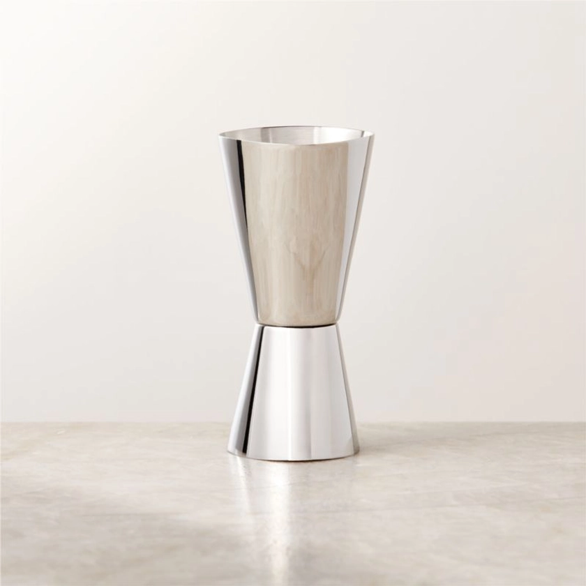 Silhuet Silver Stainless Steel Metal Jigger | CB2 Canada