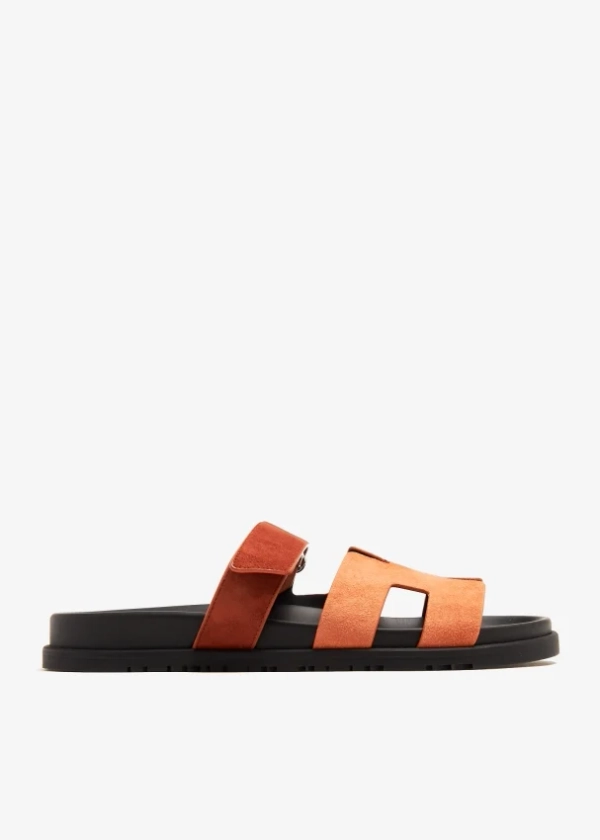 Hermès Pre-Loved Chypre sandals for Women - Orange in UAE | Level Shoes