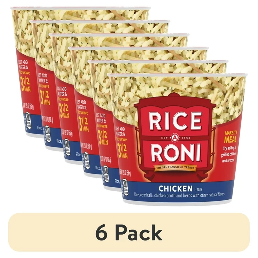 (6 pack) Rice-A-Roni Chicken Rice & Vermicelli Mix, 1.97 oz Cup - Walmart.com