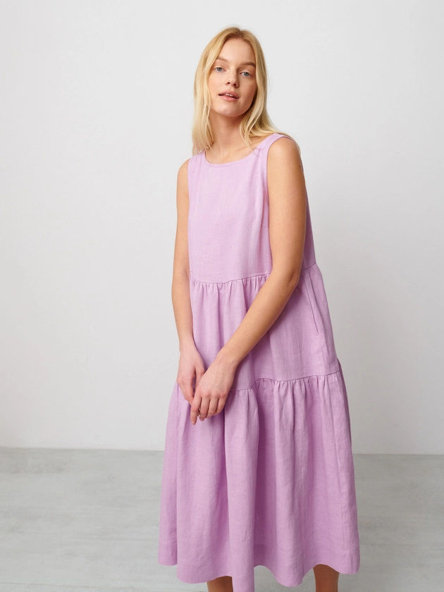 AGOTA Sleeveless Linen Midi Dress - Love and Confuse