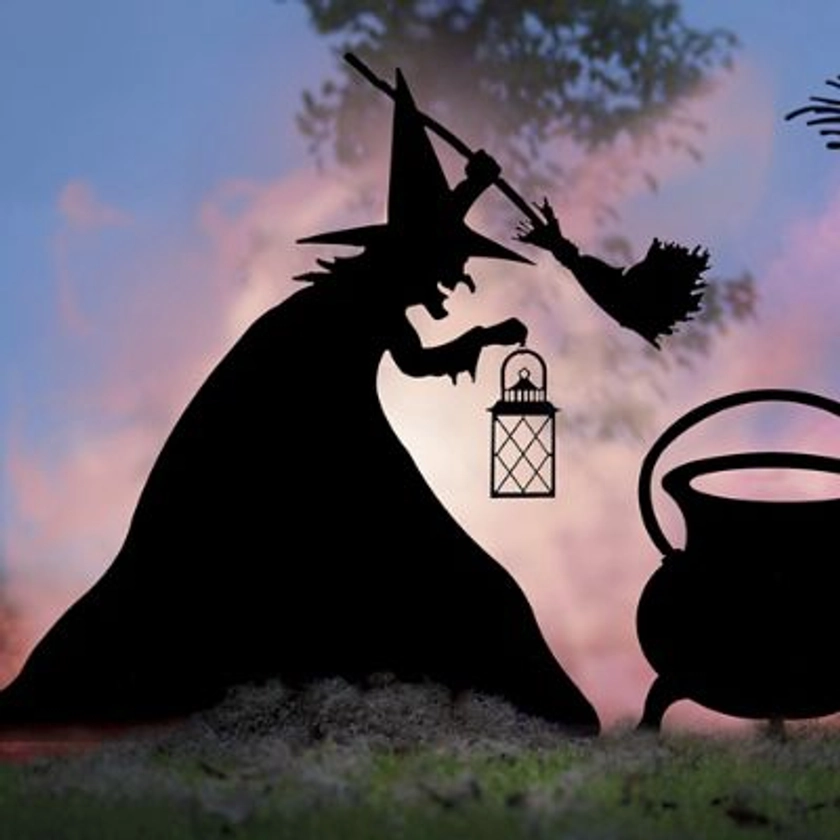 Witch with Lantern Silhouette | Grandin Road