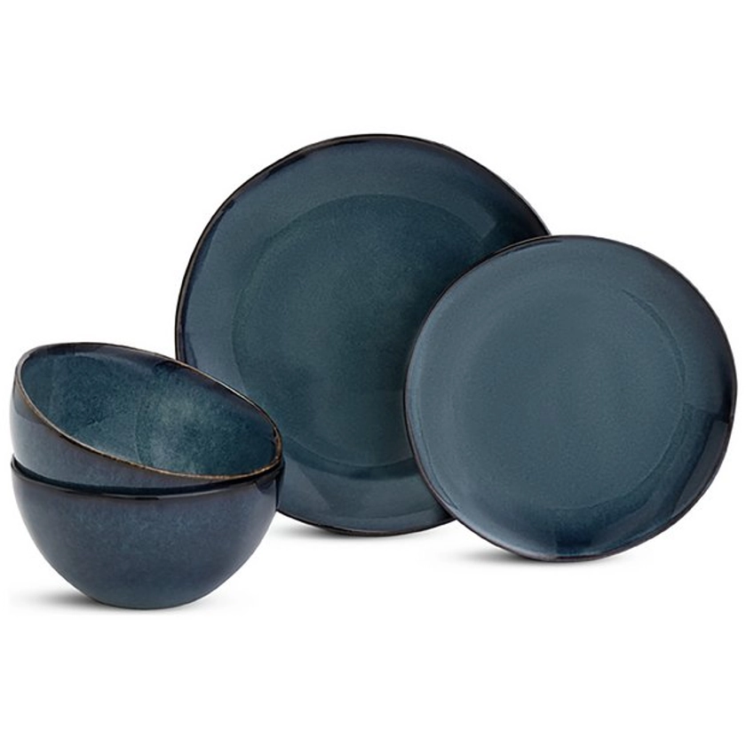 Buy Habitat 12 Piece Reactive Stoneware Dinner Set - Navy | Dinnerware and dinner sets | Argos