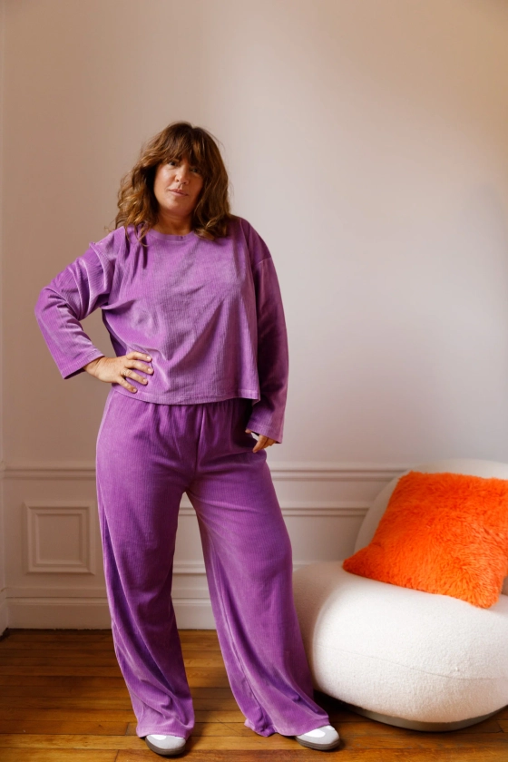 Ensemble Velours Fluide Coton BIO - Violet