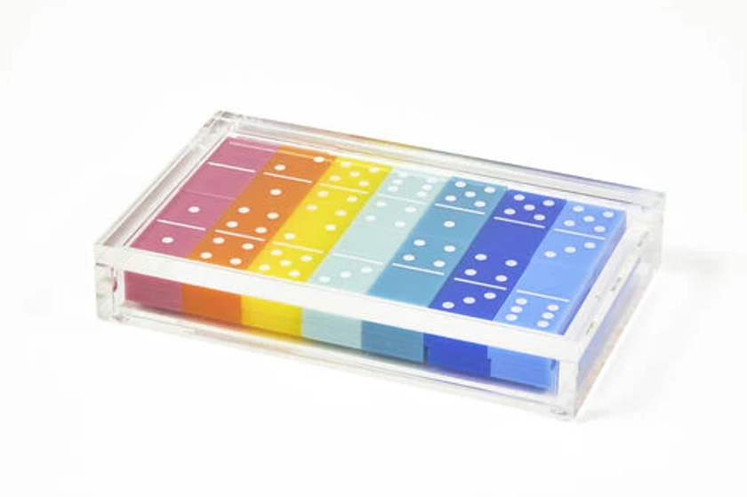 Lucite Multicolor Domino Set