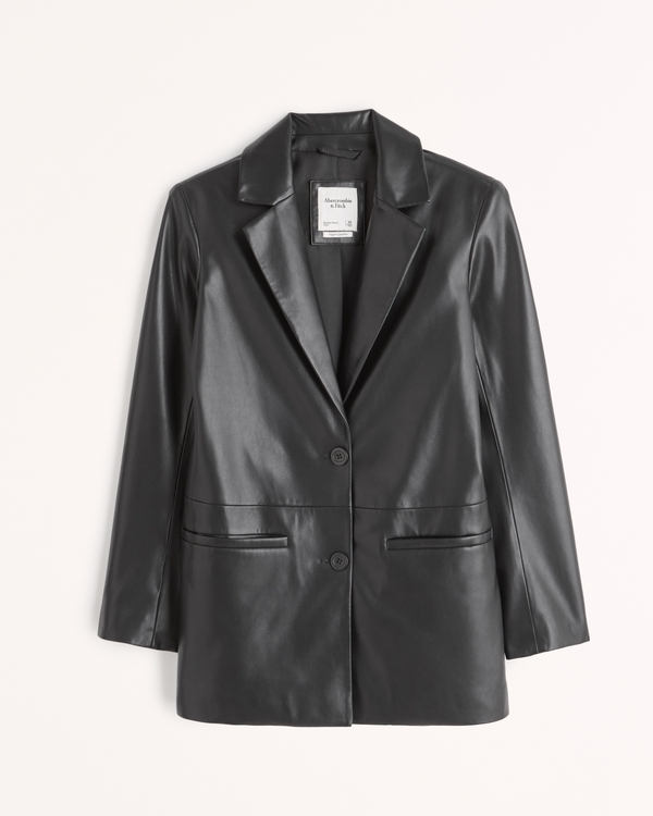 Women's Vegan Leather Blazer | Women's Coats & Jackets | Abercrombie.com