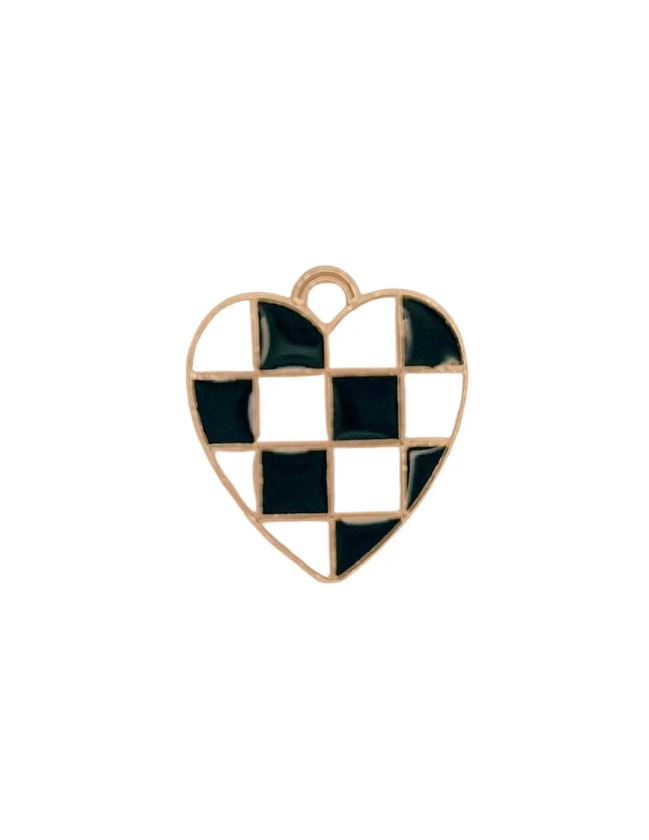 Checkered Heart Charm - Etsy Canada