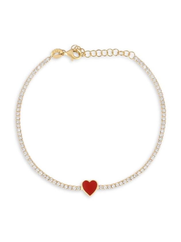 GABI RIELLE Crystal Heart Tennis Bracelet