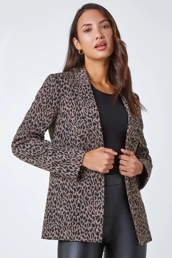 Multi Animal Print Stretch Jacket | Roman UK