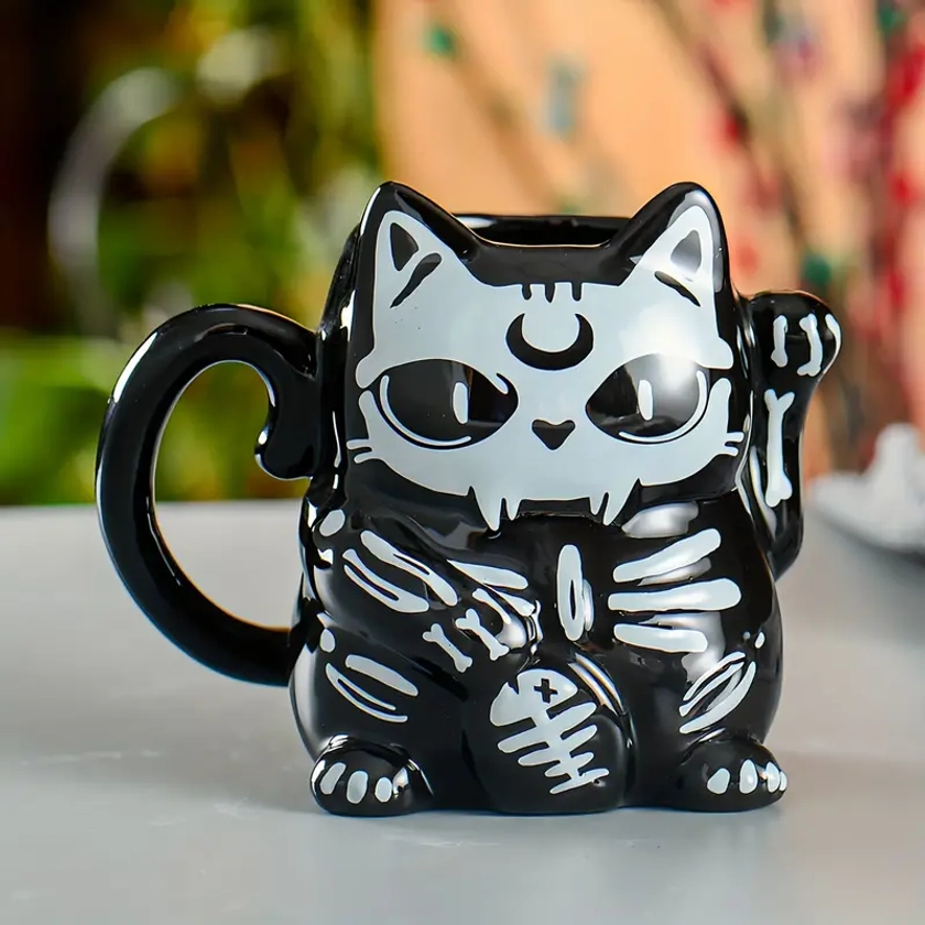 Halloween Cute Ceramic Cat Coffee Cup Cat Lovers - Temu