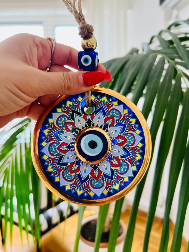 Evil Eye Wall Hanging, House Protection, Home Decor, New Home Gift Idea, Home Protection, Good Luck, Protection Charm, Baby Shower Gift - Etsy France
