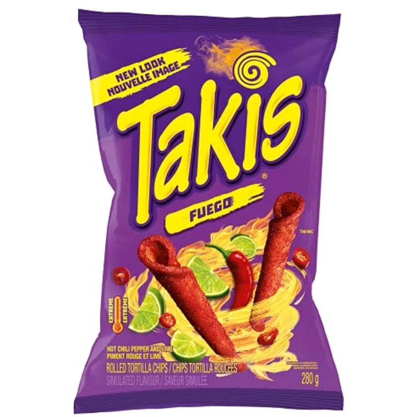TAKIS Fuego Tortilla Chips Spicy Chili Pepper & Lime Flavour, 280g/9.9 oz. {Imported from Canada} - Walmart.com
