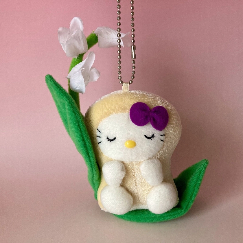 HOKKAIDO Hello Kitty Lily of the Valley Plush Mascot Keychain 5.5" Sanrio 2007