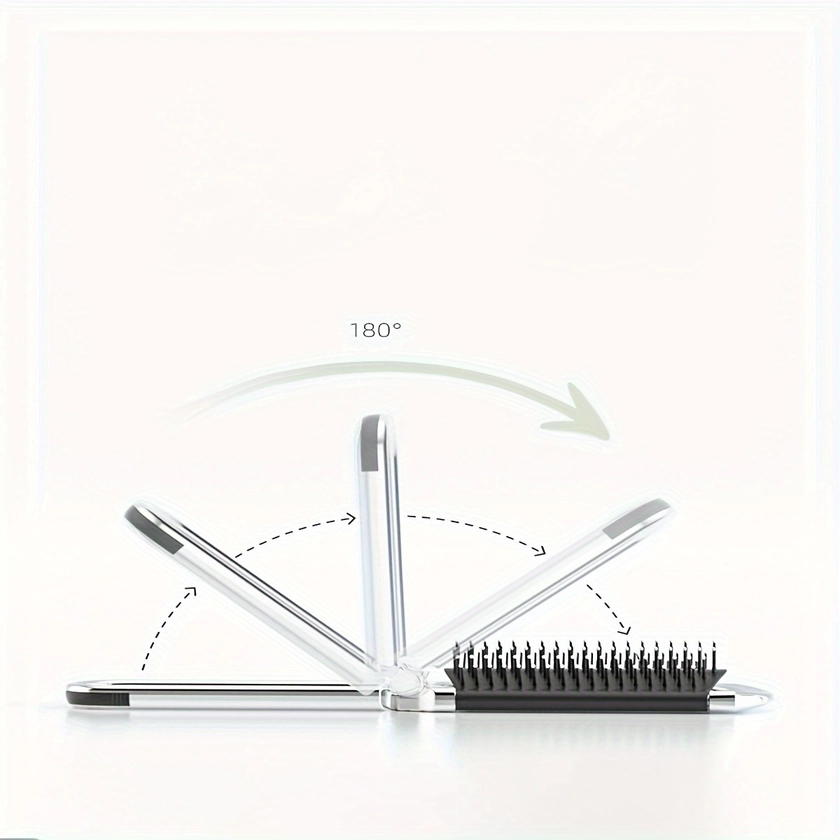 1pcs Folding Hairdressing Comb With Makeup Mirror, Portable Air Cushion Comb, Suitable For Daily Outgoing Travel Use