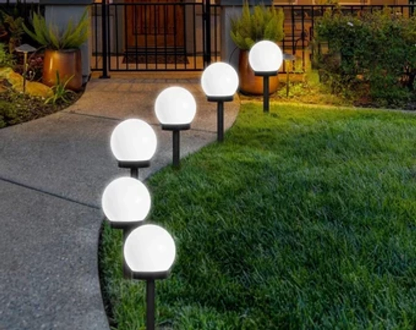 Solar Lights Outdoor Garden, 8 Pack Solar Globe Lights Outdoor Globe Stake Light Garden Path Lighting for Garden