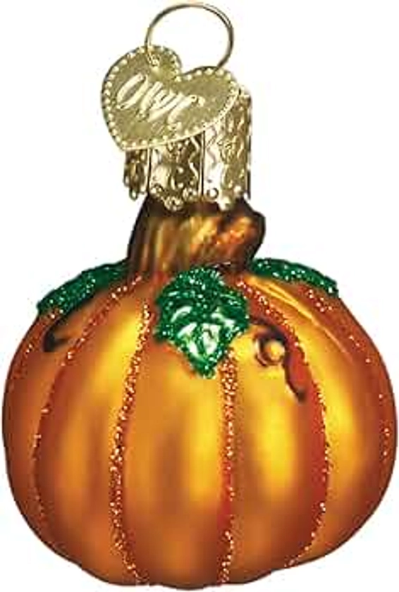 Old World Christmas Small Pumpkin Glass Blown Ornament for Christmas Tree