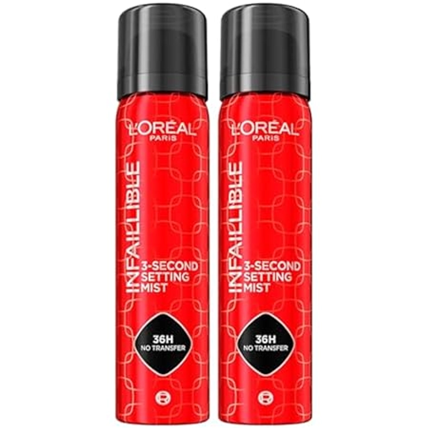 L'Oréal Paris - Spray Fixateur de Maquillage Infaillible - Résistant à l'Eau - Tenue Jusqu'à 36h - 75 ml : Amazon.fr: Beauté et Parfum